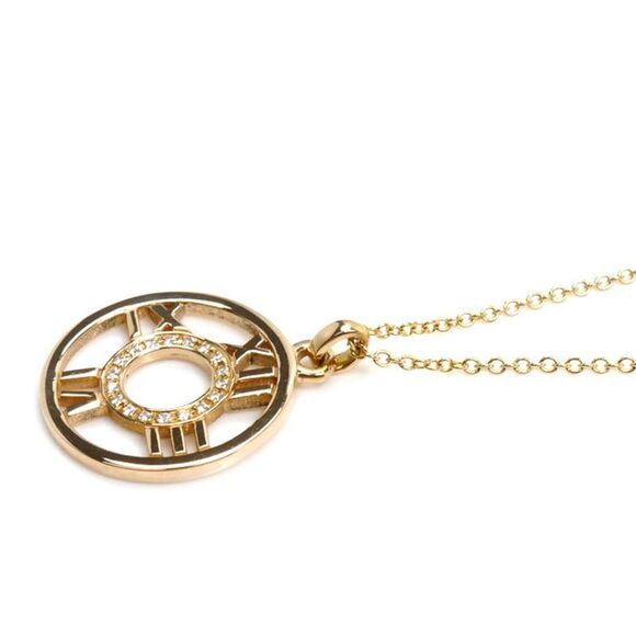 Pre Loved tiffany & co Atlas Pendant Roman Numerals Women Gold Necklaces - Picture 2 of 6